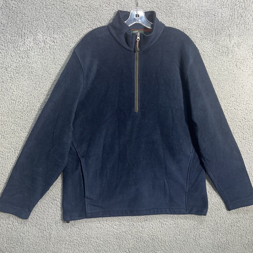 Woolrich Sweater Men's XL Blue Pullover ½ Zip Fleece Hiking Pullover Sweatshirt